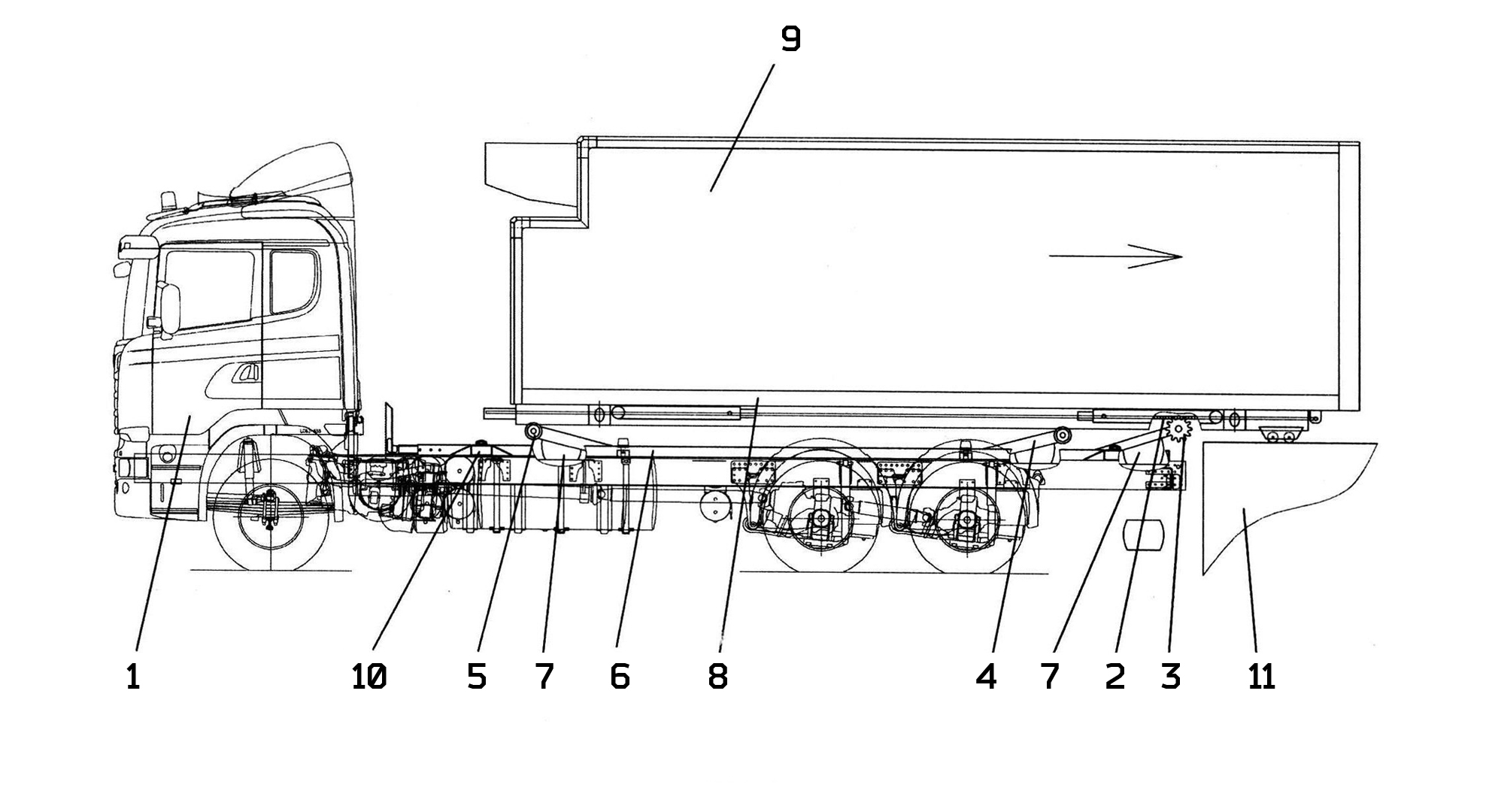 Устройство загрузки-разгрузки железнодорожных платформ для грузового автомобиля со сменными кузовами