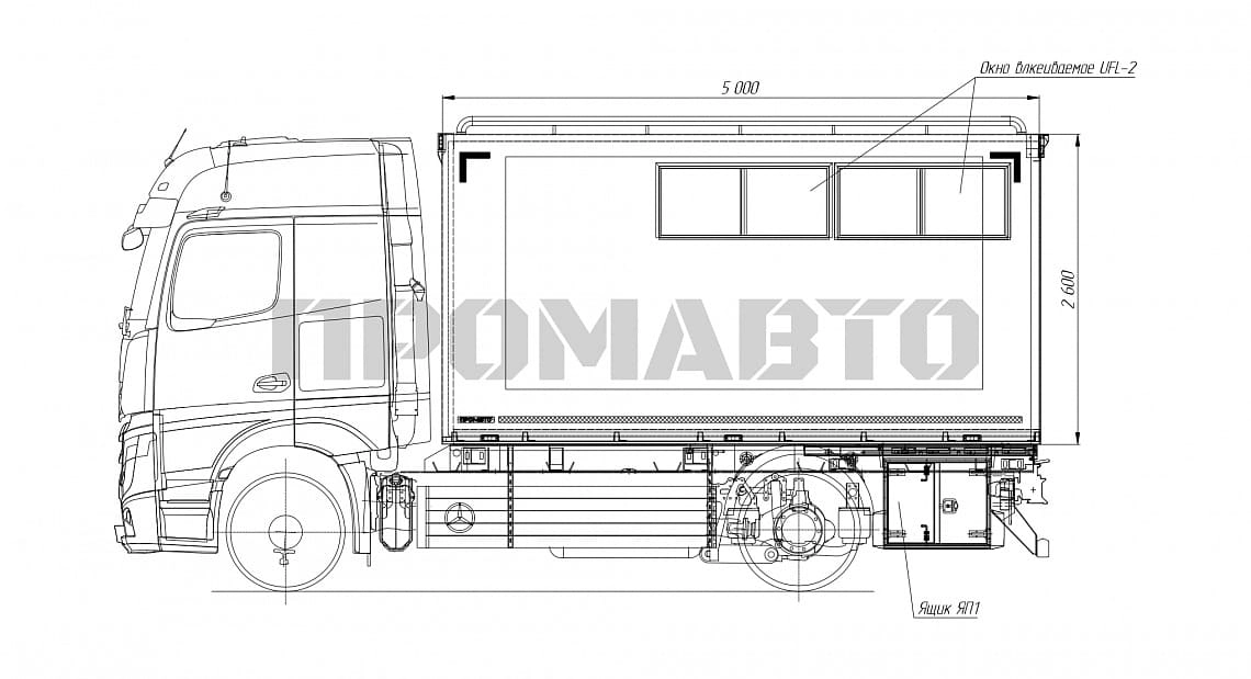 Галерея Конструкция мобильного учебного класса на базе шасси Mercedes-Benz Actros 1848L 1