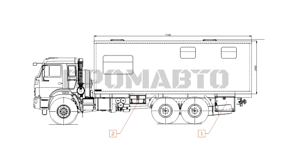 Схема Передвижная мастерская на базе шасси КАМАЗ 43118 8
