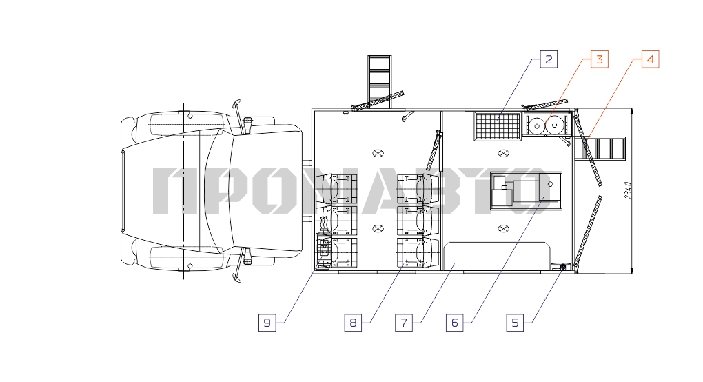 Схема Передвижная мастерская на базе шасси ГАЗ 3309 10
