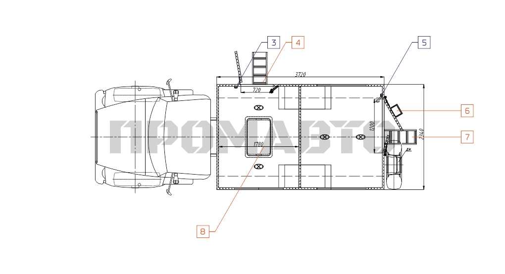 Схема Передвижная мастерская на базе шасси ГАЗ 33081 3