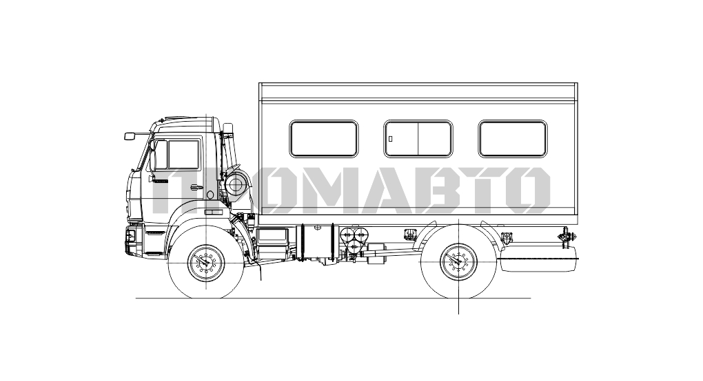 Схема Вахтовый автобус на базе шасси КАМАЗ 43502 4