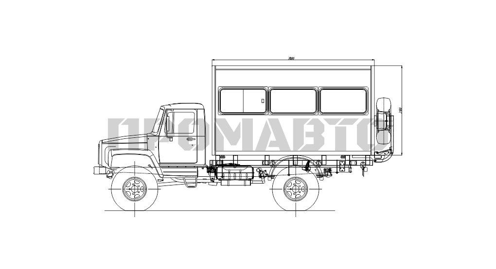 Схема Вахтовый автобус на базе шасси ГАЗ 3308 8