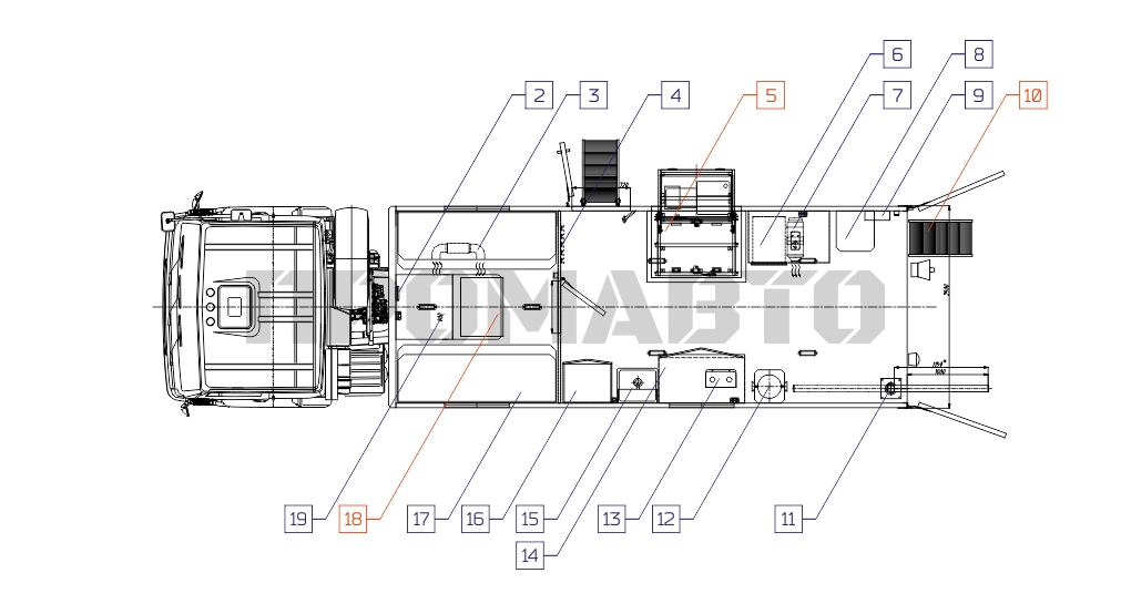 Схема Передвижная мастерская на базе шасси КАМАЗ 43118 11