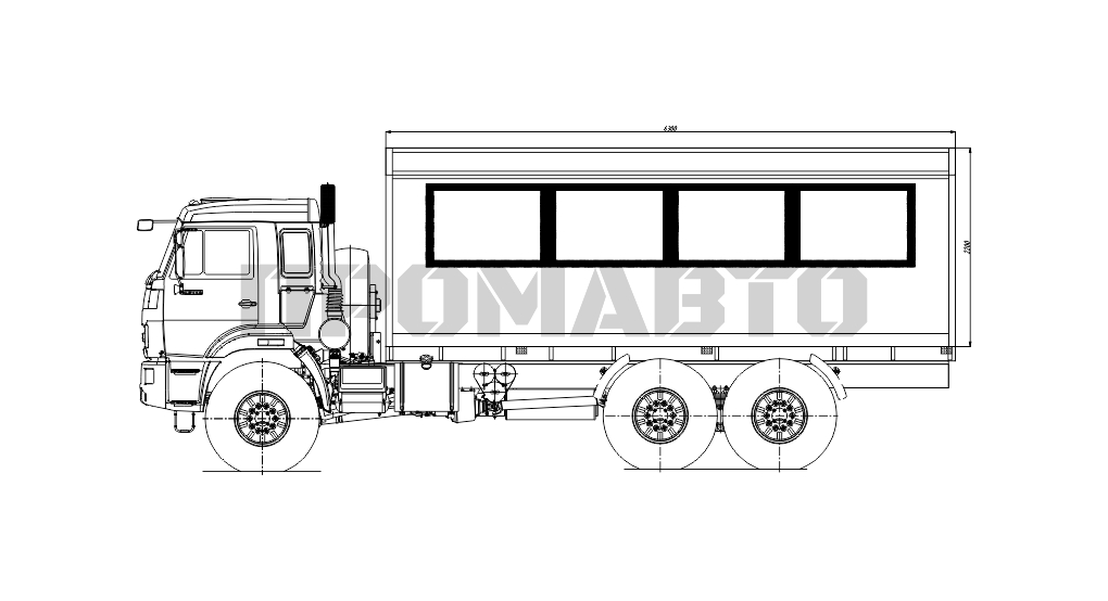 Схема Вахтовый автобус на базе шасси КАМАЗ 43118 5