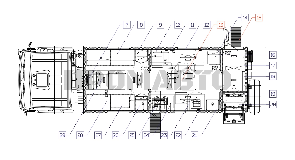 Схема Пункт весового контроля на базе шасси КАМАЗ 43118 11