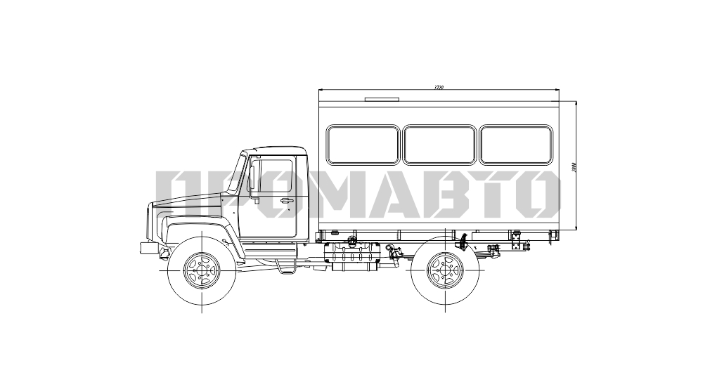 Схема Автобус специальный вахтовый 3295 на базе шасси ГАЗ 33081 8