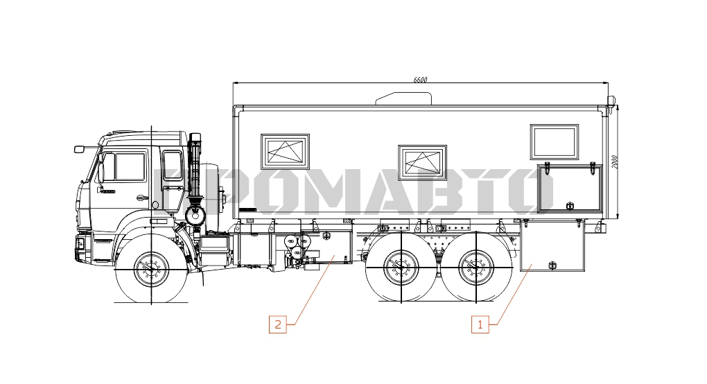 Схема Передвижная мастерская на базе шасси КАМАЗ 43118 5