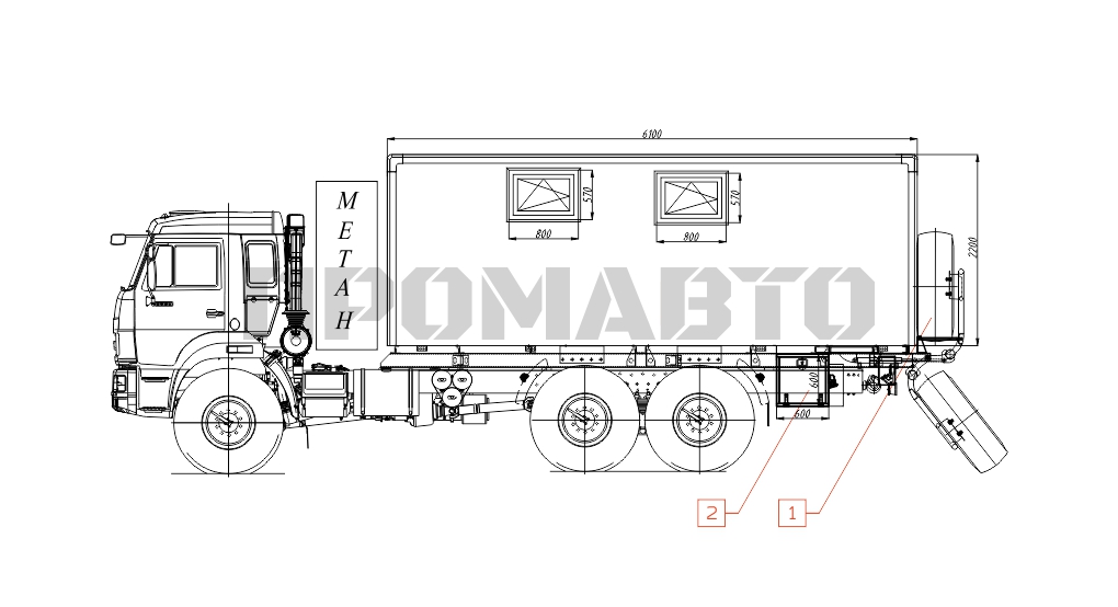 Схема Передвижная лаборатория на базе шасси КАМАЗ 43114 5