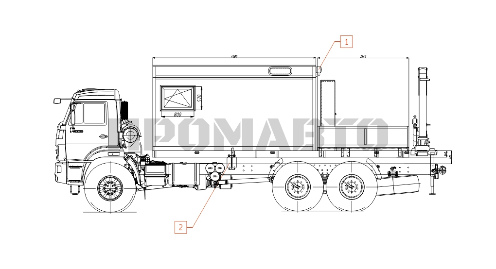 Схема Мастерская аварийно-восстановительных работ на базе шасси КАМАЗ 43118 4