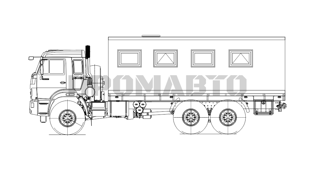 Схема Вахтовый автобус на базе шасси КАМАЗ 43118 12