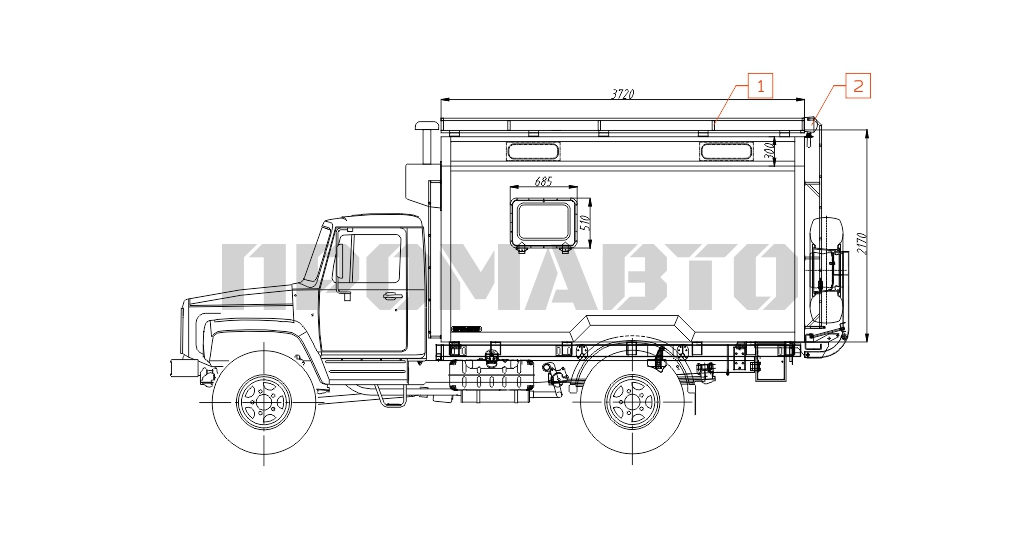 Схема Передвижная мастерская на базе шасси ГАЗ 33081 5