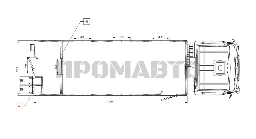 Схема Передвижная лаборатория на базе шасси КАМАЗ 43118 7