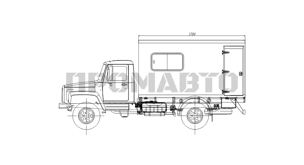 Схема Вахтовый грузопассажирский автобус на базе шасси ГАЗ 33098 4