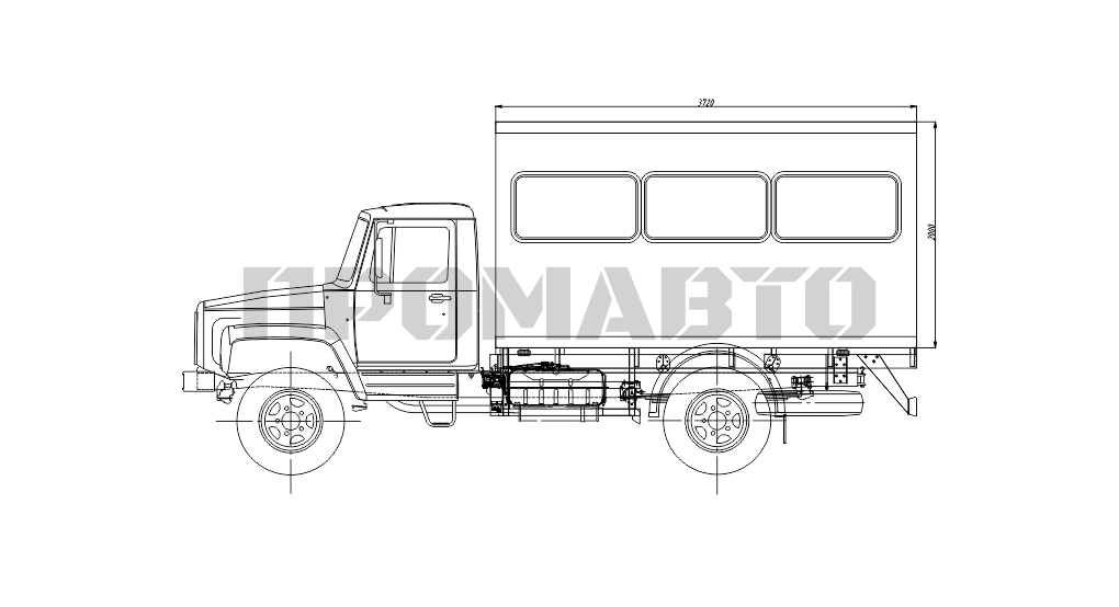 Схема Вахтовый автобус на базе шасси ГАЗ 33098 6