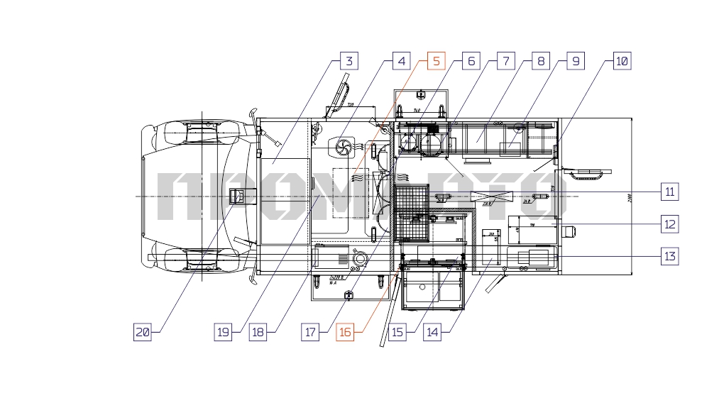 Схема Передвижная мастерская на базе шасси ГАЗ 33081 7