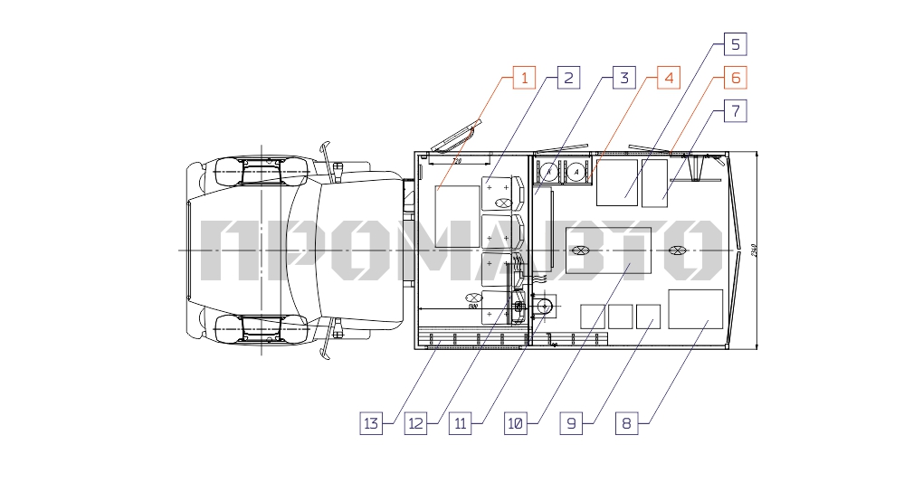 Схема Передвижная мастерская на базе шасси ГАЗ 33088 9