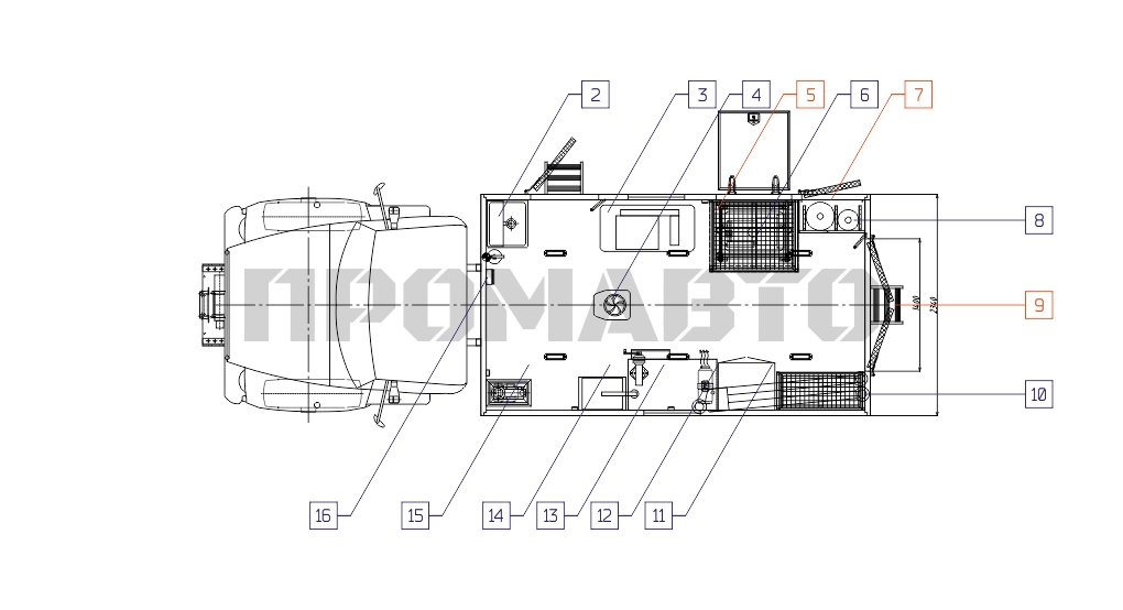 Схема Передвижная мастерская на базе шасси ГАЗ 33088 6