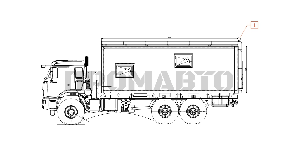 Схема Передвижная мастерская на базе шасси КАМАЗ 43118 11