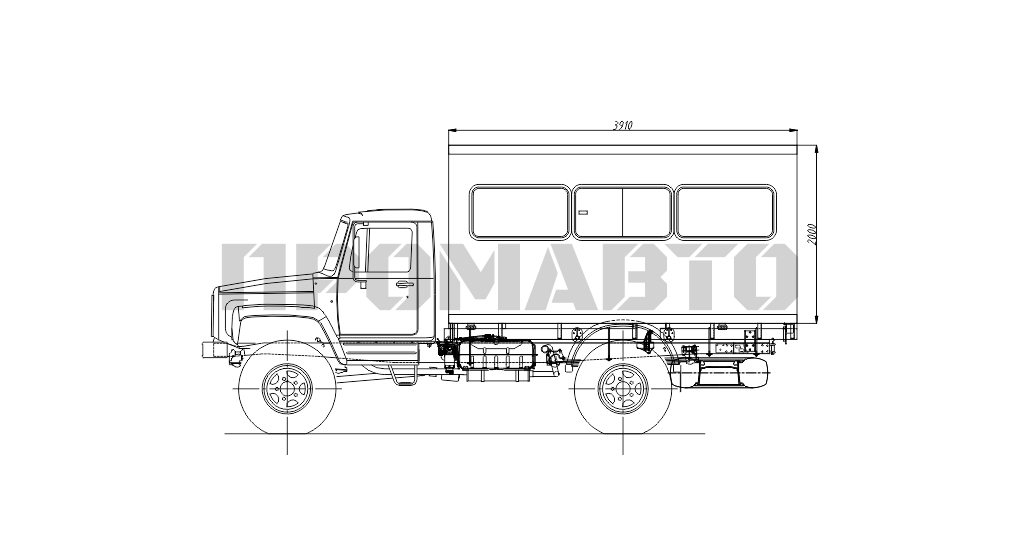 Схема Вахтовый автобус на базе шасси ГАЗ 33088 7