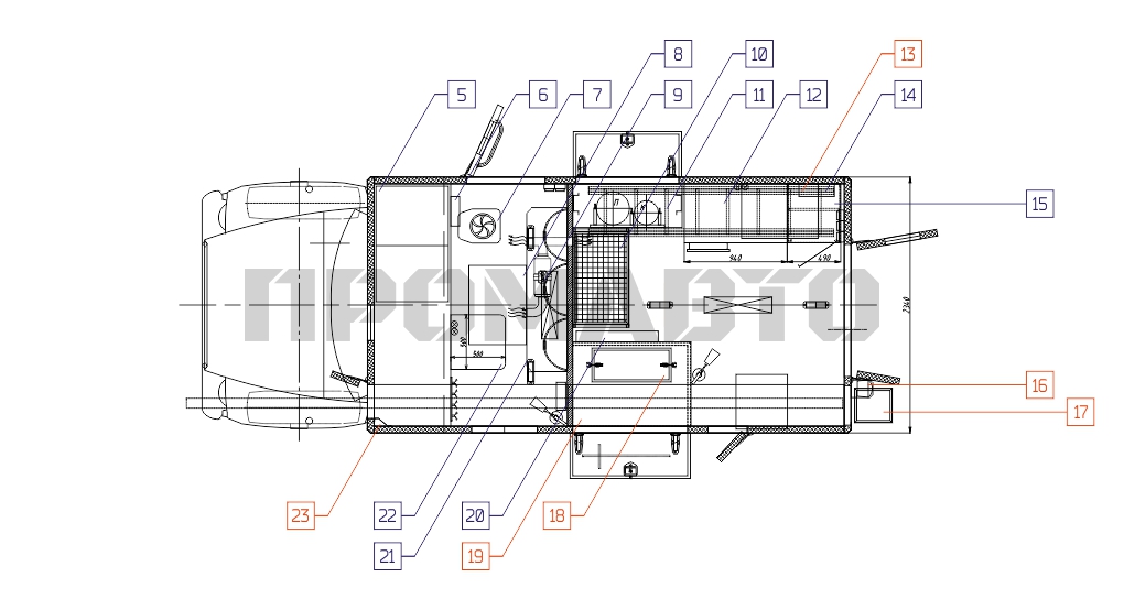 Схема Передвижная мастерская на базе шасси ГАЗ 33081 6