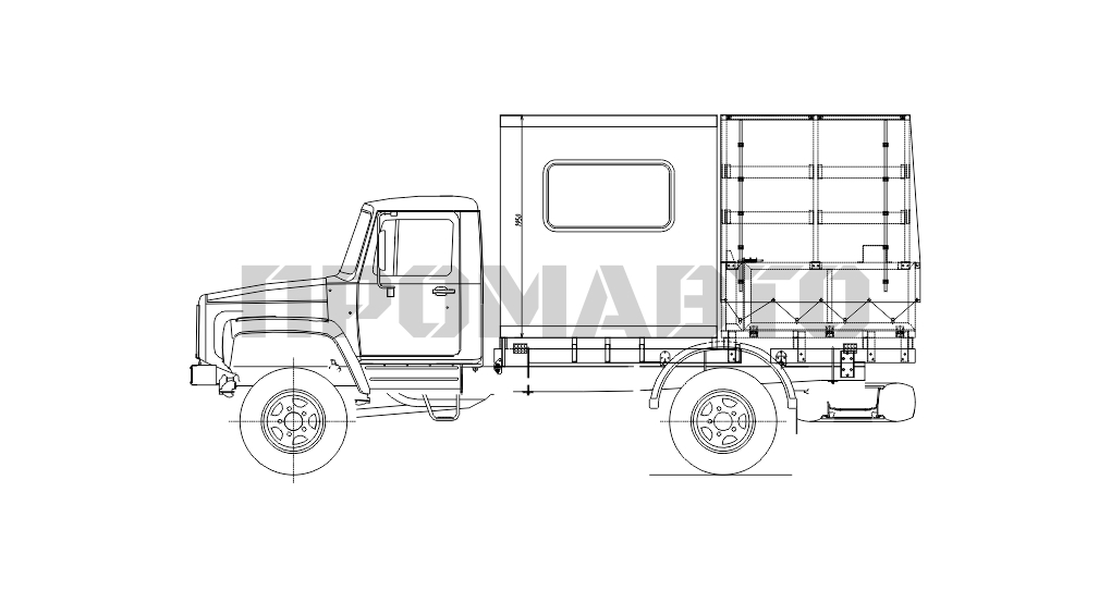 Схема Вахтовый автобус с грузовым отсеком на базе шасси ГАЗ 33088  5