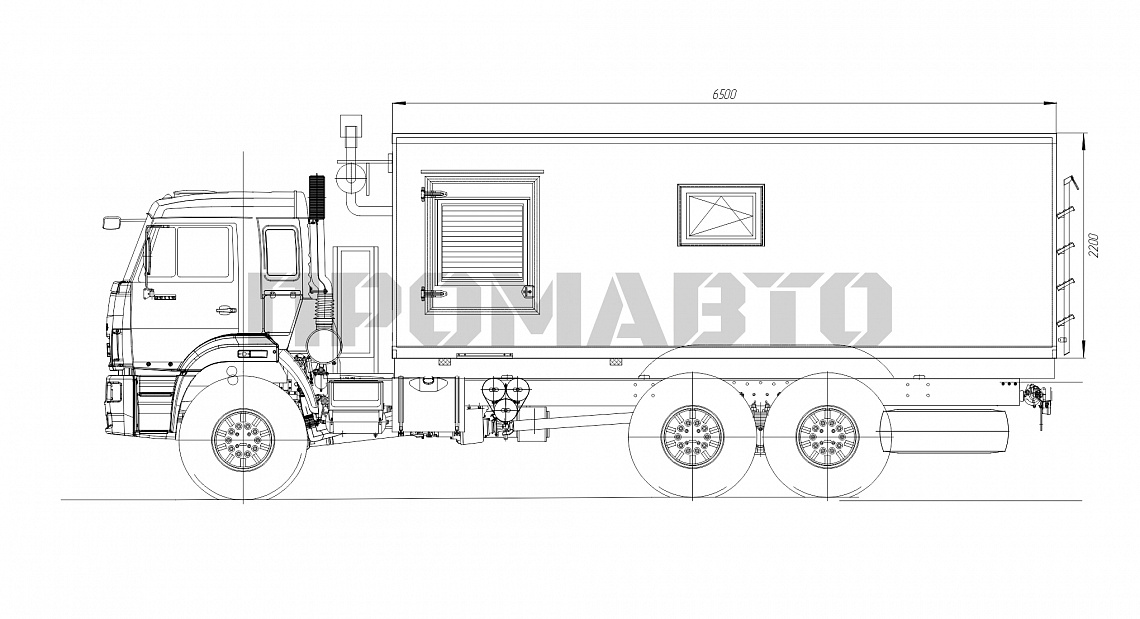 Схема Фургон сварочный на базе шасси КАМАЗ 1
