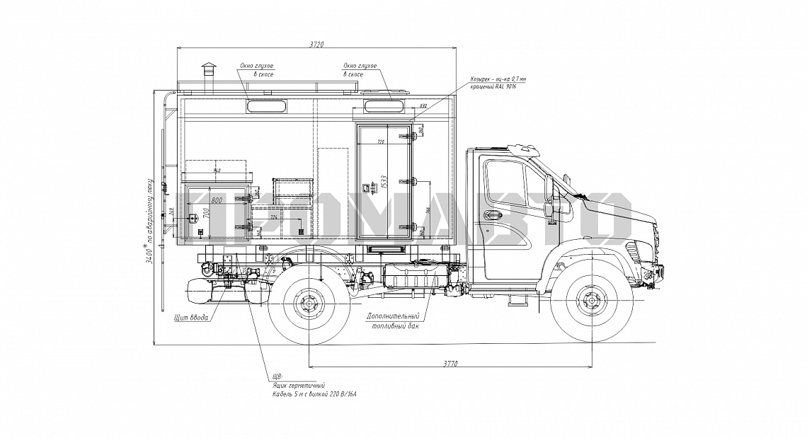 Схема Передвижная мастерская на базе шасси ГАЗ С41А23 2