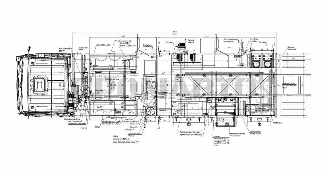 Схема Передвижная мастерская на базе шасси КАМАЗ 63501 3