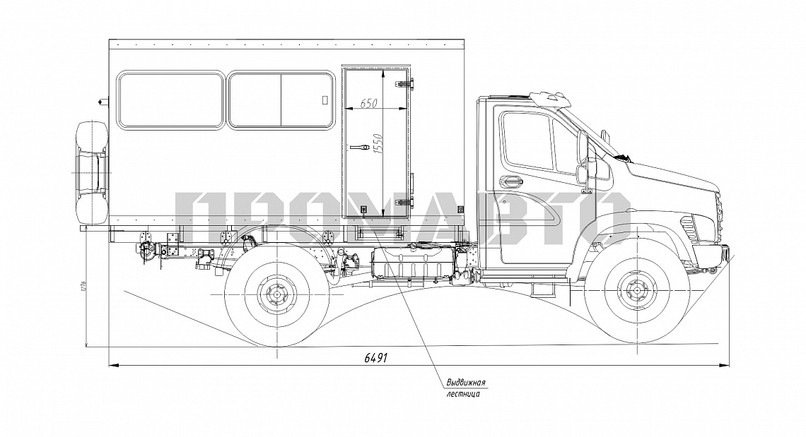 Схема Вахтовый автобус (20+2) на базе шасси ГАЗ С41А23 1