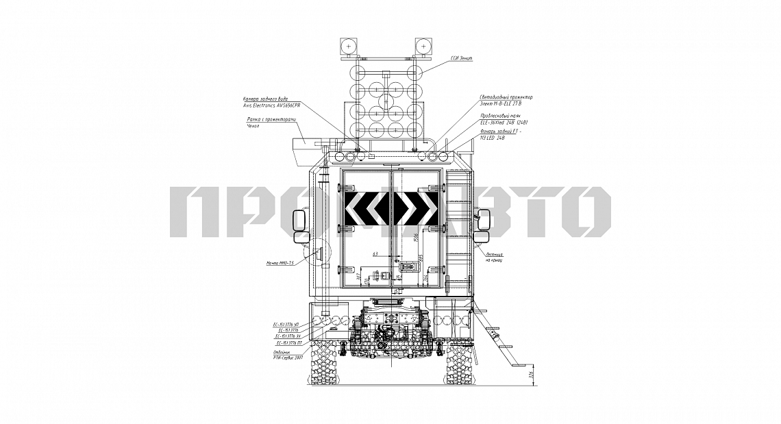 Схема Передвижная мастерская на базе шасси КАМАЗ 43502-3036-66 3