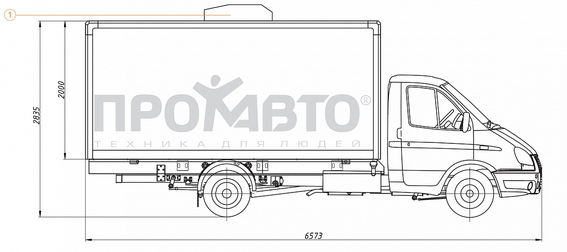 Схема Фургон для перевозки собак на базе шасси ГАЗ-33027 5