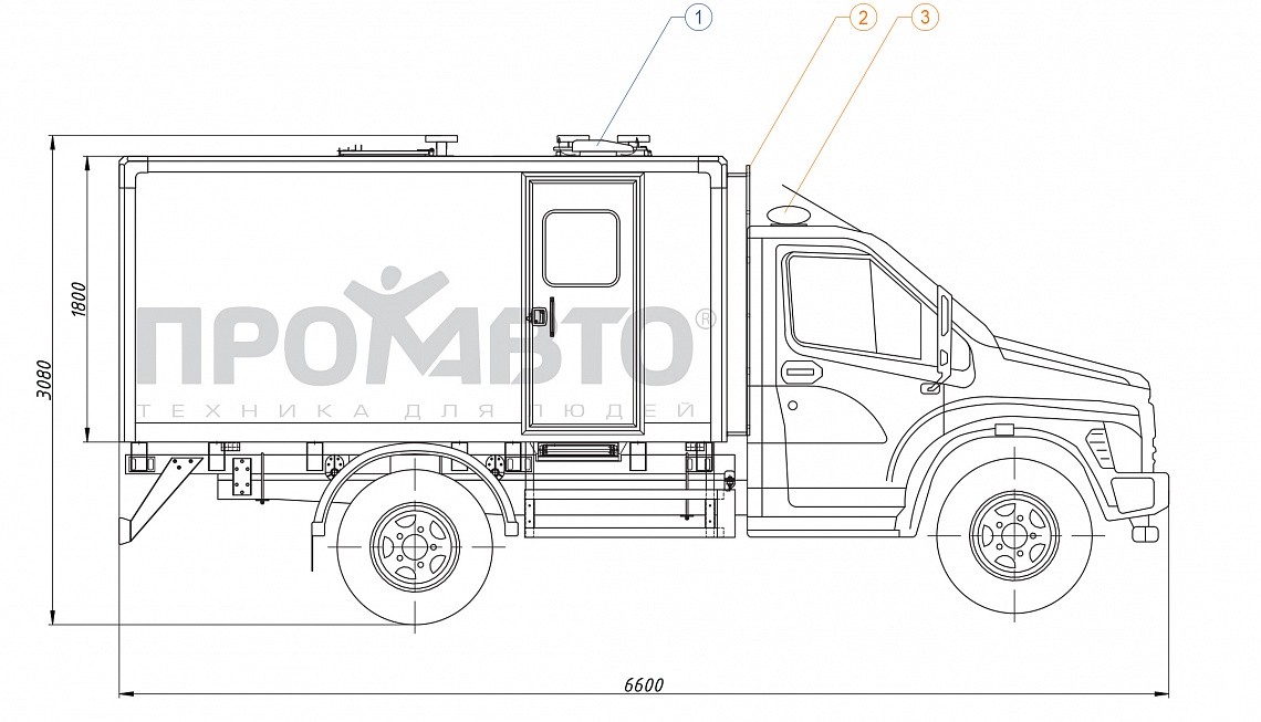 Схема Специальный автомобиль для перевозки задержанных на базе шасси ГАЗ С41R13 7