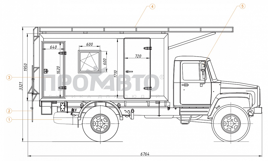 Схема Автомобиль-мастерская на базе шасси ГАЗ-33081 8
